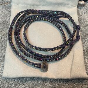 Chan Luu wrap around bracelet crystals and leather